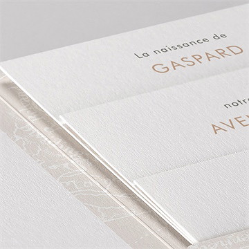 Faire-part naissance premier passeport pocketfold - Détail du faire-part