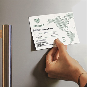 Carte annonce grossesse billet à gratter magnet - Mise en situation