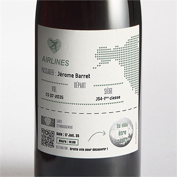 Étiquette bouteille annonce grossesse billet à gratter