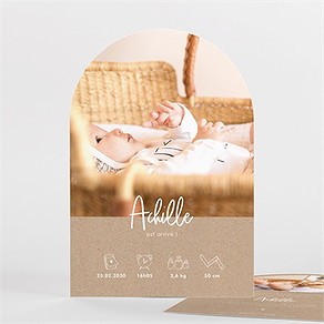 Faire-part naissance kraft garçon arche