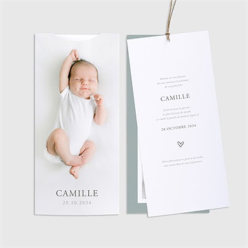 Faire-part naissance le photomaton pochette duo - Vue d'ensemble