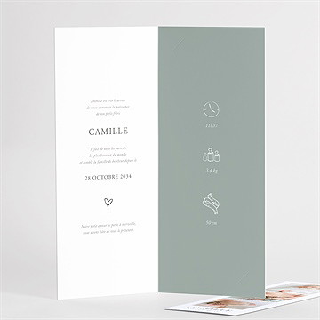 Faire-part naissance le photomaton duo magnet - Détail du faire-part