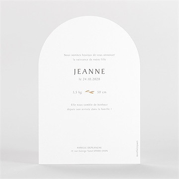Faire-part naissance faire-part enveloppe arche - Dos du faire-part