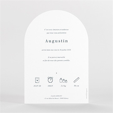 Faire-part naissance multi photo arche - Dos du faire-part