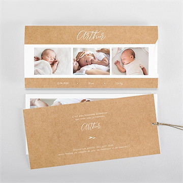 Faire-part naissance symétrie pochette duo - Vue d'ensemble