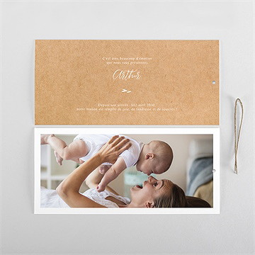 Faire-part naissance symétrie pochette duo - Cartes intérieures recto