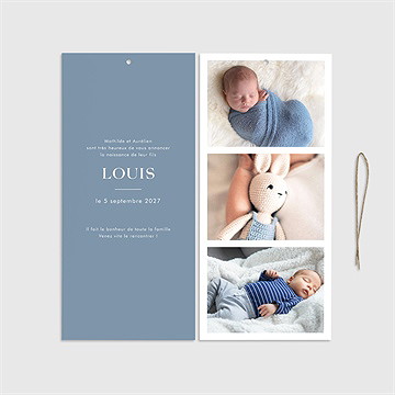 Faire-part naissance moderne et tendance pochette - Cartes intérieures recto