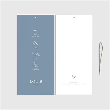 Faire-part naissance moderne et tendance pochette - Cartes intérieures verso