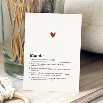 Carte annonce grossesse mamie - Mise en situation