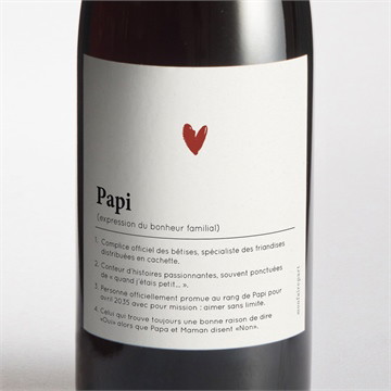 Étiquette bouteille annonce grossesse papi