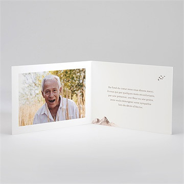 Remerciement décès crépuscule plié - Intérieur du remerciement