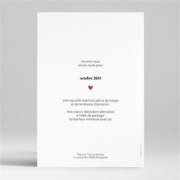 Carte annonce grossesse en images - Dos du faire-part