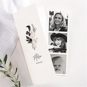 Remerciement décès orchidées et callas photomaton