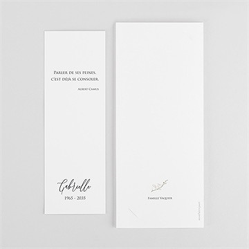 Remerciement décès orchidées et callas photomaton - Dos du remerciement