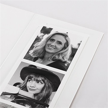 Remerciement décès orchidées et callas photomaton - Détail du faire-part