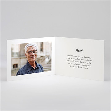 Remerciement décès oraison plié - Intérieur du remerciement