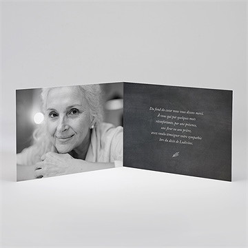 Remerciement décès lys plié - Intérieur du remerciement