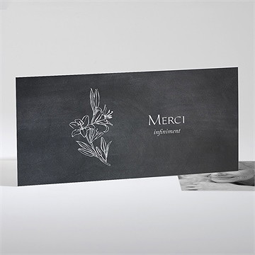 Remerciement décès lys allongé