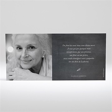 Remerciement décès lys allongé - Dos du faire-part