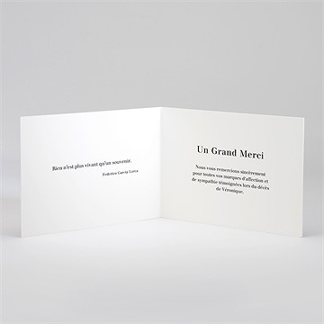 Remerciement décès pour l'eternité plié - Intérieur du remerciement