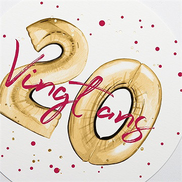 Invitation anniversaire ballon - Détail dorure