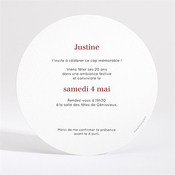 Invitation anniversaire ballon - Dos