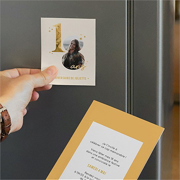 Invitation anniversaire paillette - Mise en situation