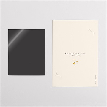 Invitation anniversaire paillette - Dos du faire-part
