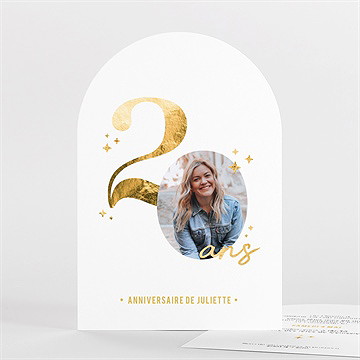 Invitation anniversaire paillette 20 ans