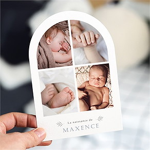 Faire-part naissance le voici ! arche