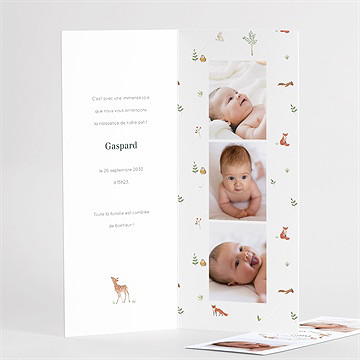 Faire-part naissance gaiement duo magnet - Détail du faire-part