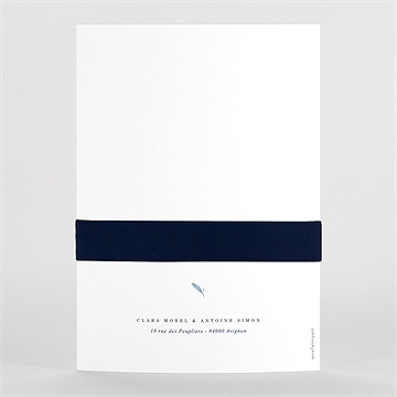 Faire-part mariage pureté 2 volets - Vue de Dos