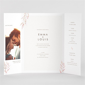 Faire-part mariage notre lien 2 volets - Vue Interieur