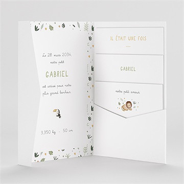 Faire-part naissance ma petite savane - Intérieur du faire-part