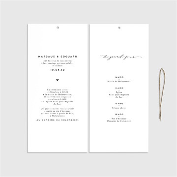 Faire-part mariage classique photo - Cartes intérieures recto