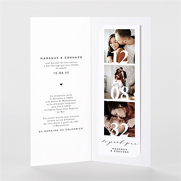 Faire-part mariage classique photo duo magnet - Intérieur du faire-part