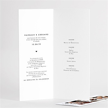 Faire-part mariage classique photo duo magnet - Détail du faire-part