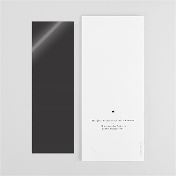 Faire-part mariage classique photo duo magnet - Dos du faire-part