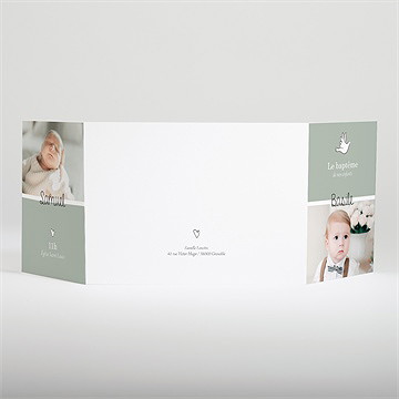 Faire-part de baptême petits frères - Dos du faire-part