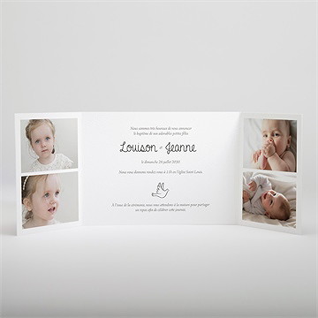 Faire-part de baptême petites soeurs - Intérieur du faire-part