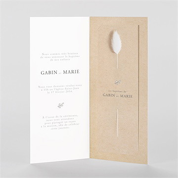 Faire-part de baptême frère et soeur - Intérieur du faire-part