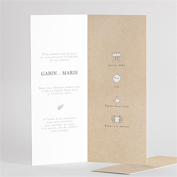 Faire-part de baptême frère et soeur - Détail du faire-part