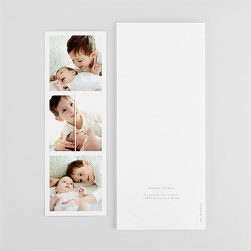 Faire-part de baptême frère et soeur - Dos du faire-part