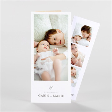Faire-part de baptême frère et soeur duo magnet