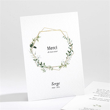 Remerciement décès moderne végétal portrait