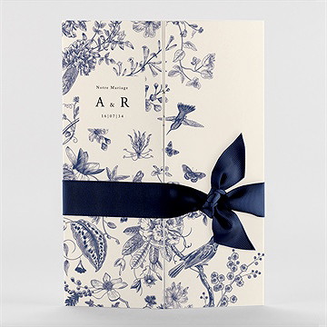 Faire-part mariage exotique 2 volets