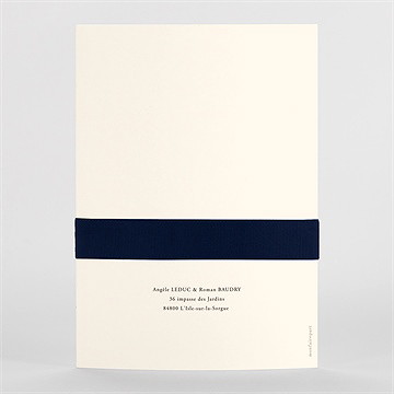 Faire-part mariage exotique 2 volets - Vue de Dos