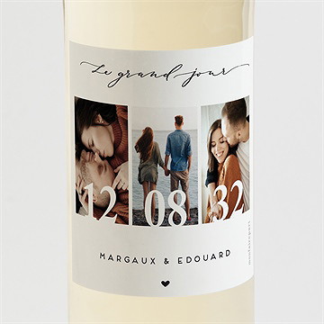 Etiquette de bouteille mariage classique photo