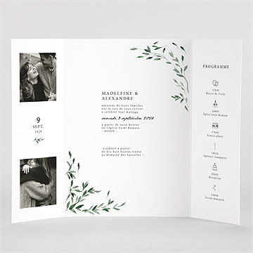 Faire-part mariage l'olivier 2 volets - Vue Interieur