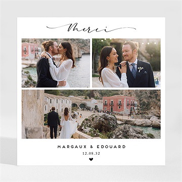 Remerciement mariage classique photo - Mise en situation